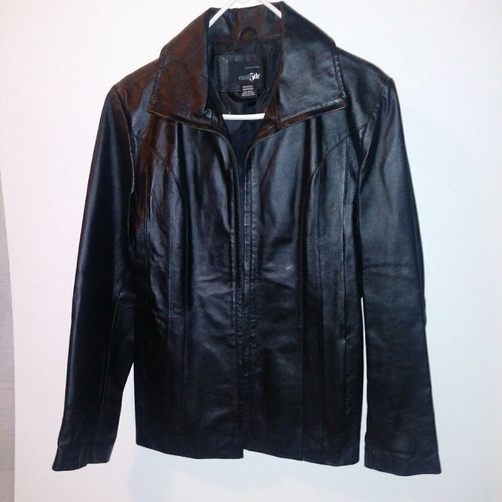 NWOT EAST 5TH Genuine Leather Jacket Womens Black